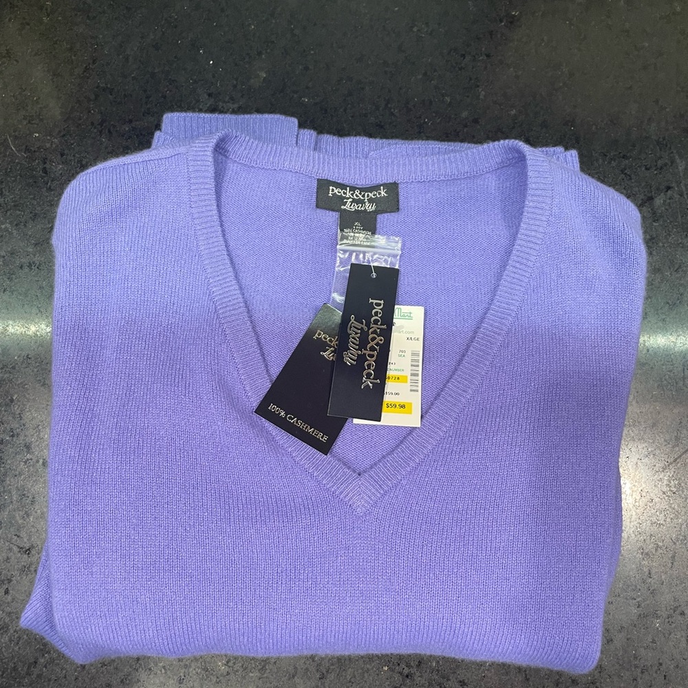 NWT 100% cashmere sweater XL Peck & Peck Luxury